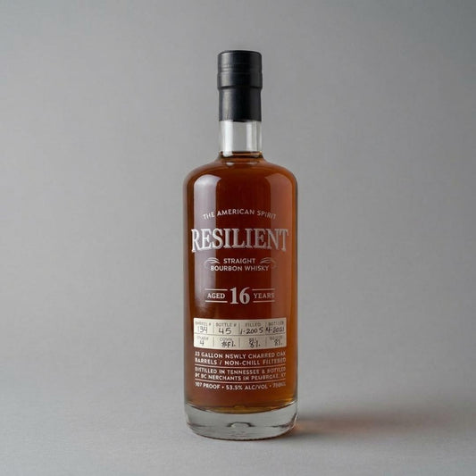 Resilient 16 year old Strainght Bourbon Whisky, Tennessee 101.32 proof
