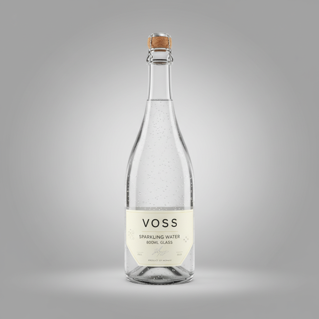 Voss Sparkling Water 800mL Glass